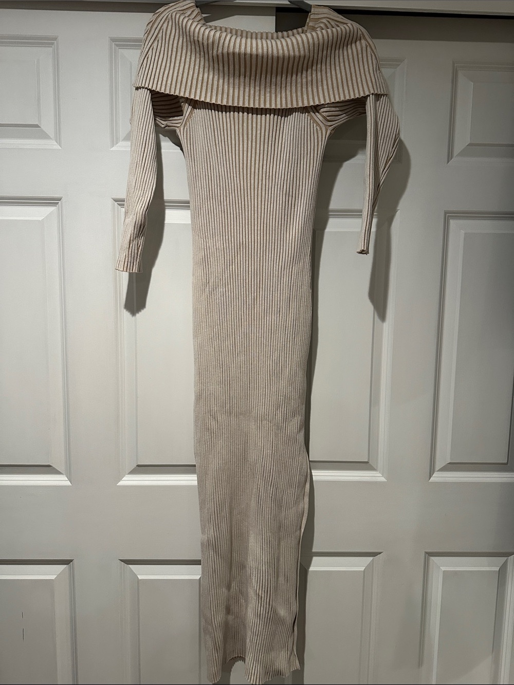 Anthropologie Off-The-Shoulder Slim Sweater Dress, Sz L
